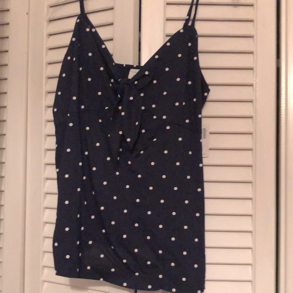 Old Navy Navy Blue Polka Dot Tank Top